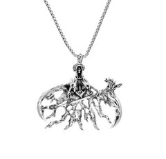 Gothic Grim Reaper Skeleton Pendant Necklace Punk Rock Men Gift