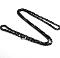 Women Men Black Gold Silver Stainless Steel 3mm Round Box Chain Necklace 18-35″