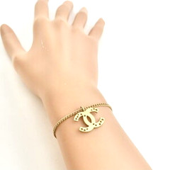 Authentic CHANEL 03A Star CC Logo Punching Gold Bracelet – DDP Included – Rare