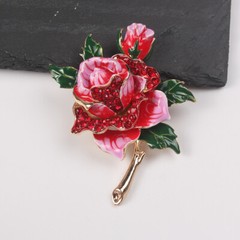 Rhinestone Rose Brooch – Exquisite Floral Design Elegant Jewelry for Women