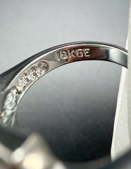 18K White Gold Plated Multicolor Crystal Baguette Abstract Ring Size 6.5