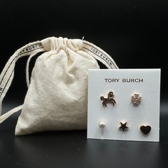 Tory Burch Curiosity Horse Stud Earrings Set | Giftable, New | Full Packaging
