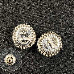 Nolan Miller Glamour Collection Post Earrings Crystal Silvertone 1/2″ x 5/8″