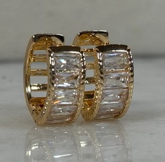 Style 3 white Crystal small hoops