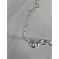 Silver Tone Oval Link Chain Necklace Dainty Minimalist Layering Jewelry