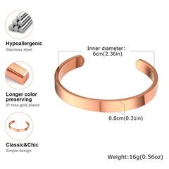 3–10mm Stainless Steel Open Cuff Bangles Unisex Glossy Bracelets Set