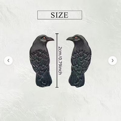 Gothic Vintage Looking Crow stud Earrings Matte Black Bird Jewelry Wedding
