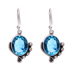 Blue Topaz 925 Sterling Silver Earring V736-E1415-27