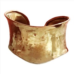 Boho Wide Open Cuff Bracelet Copper Hammered
