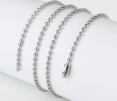 Fashion 1.5/2/2.4/3.2mm Ball Link Chain Necklace Stainless steel Jewelry in bulk