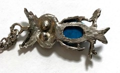 Turquoise Blue Topaz Gemstone Owl Pendant Jewelry – 14-1/4 inch