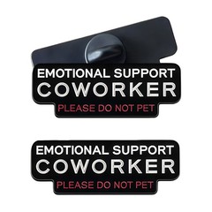 2PCS Enamel Pin “Emotional Support Coworker – Do Not Pet” Funny Work Secure Back