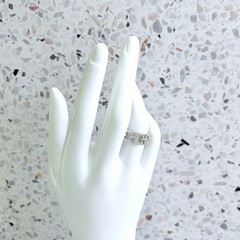 925 Sterling Silver Engraved Floral Scroll Band Ring No Stone Size 7