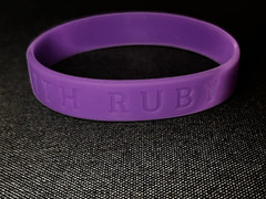 Purple Silicone Awareness Bangle and Bracelet, Engraved “Walk With Ruth”