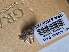 Fantasy Yellow Colored Moissanite Stud Earrings GRA Certificate