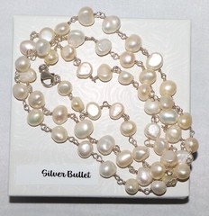 Silpada Sterling Silver Freshwater Pearl “Fresh Catch” Necklace N1368 32″