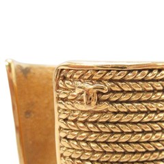 CHANEL Wide Open Bangle Coco Mark Bracelet Gold Wrist Circumference 19.5cm