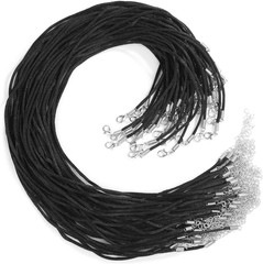 50Pcs Satin Silk Necklace Cord with Lobster Clasp and Extension Chain for Neckla
