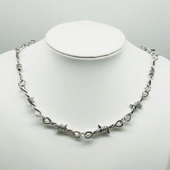 Fashion Jewelry Silver Barbed Wire Brambles Choker Necklace 1-18