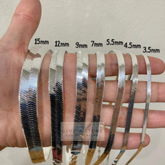 Silver Herringbone Chain Necklace 925 Sterling Silver 16,18,20,22,24 Best Seller