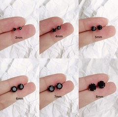 GENUINE SOLID 925 STERLING SILVER CUBIC ZIRCONIA STUD EARRINGS 2-8mm WOMEN PE24