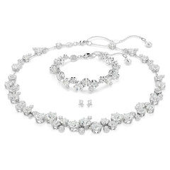 Swarovski Constella Set Mixed cut, white, rhodium plated