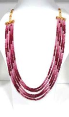 Ruby Stone Gemstone Red Rondelle Faceted 4-4.5mm Beads 5 Strand 1 Necklace