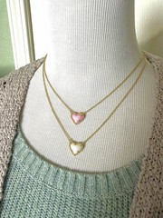 🌟New 💗$75 Kendra Scott🌟Ari Heart “Gold” Pendant Necklace Pink Kyocera Opal C3