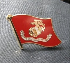 USMC US MARINE MARINE CORPS MARINES SINGLE FLAG LAPEL PIN BADGE 1 INCH