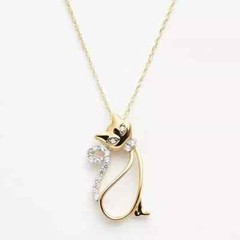 Women’s Fancy Pendant 14K Yellow Gold Plated Simulated Diamond 1.0Ct Round Cut