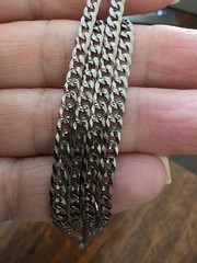 925 Sterling Silver Gray Curb Chain Necklace Lobster Clasp 3.5mm, 22inch, Stamp