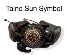 Handmade Taino Symbol Sea Turtle Bracelet | Brown or Black Leather Bracelet