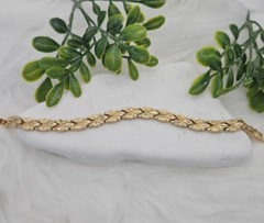 Gold Vintage Bracelet for Women, Diamond Cut Bracelet, 14k Heavy Plated Gold