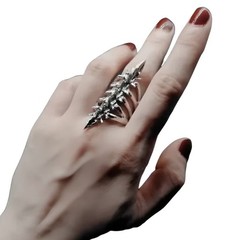 Spinecore Ring (Adjustable) Gothic Rave Punk Silver Ring Set Y2K