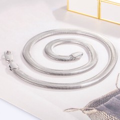 925 Sterling Silver 8mm Soft Snake Chain Flat Snake Curb Chain Necklace Women’s