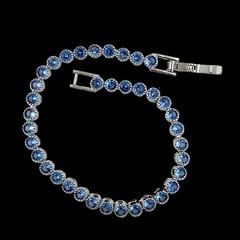 14k White Gold Plated 3.5mm Sapphire Bracelet Secure Clasp 6.5″