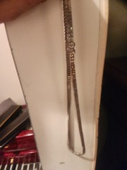 Men’s Diamond Tennis Necklace in Real Sterling Silver 2 Rows Genuine Diamonds