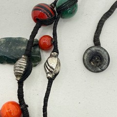 Bohemian Mixed Trade Bead Necklace Glass Stone Metal Millefiori Tribal READ