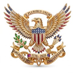US 250th Anniversary Brooch Pin, USA 250th Anniversary Metal Lapel Pin For Gift
