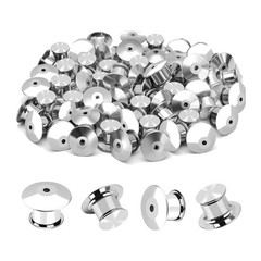 40PCS Locking Pin Back Metal Pin Backing, Locking Pin Keeper Clasp for5816
