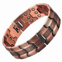 GMOX Men’s Copper Bracelet,3X Strength 99.99% Copper Magnetic Adjustable Length