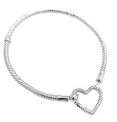 NEW 100% Authentic PANDORA Moments Heart Closure Snake Chain Bracelet 599539C00
