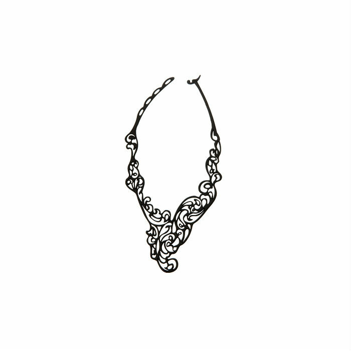 Authentic Batucada Paris Eco-Friendly Black Baroco Ladies Necklace Brand New