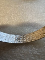Silver Cuff Bracelet Beautiful Pressed Etched Floral Ornate Design