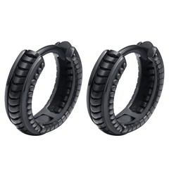 Viking Huggie Hoop Earrings Stainless Steel Thick Small Mens Retro Hoops