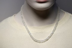 AAA Flashy Rainbow Moonstone Faceted Rondelle Gemstone Beads Women Necklace 24”