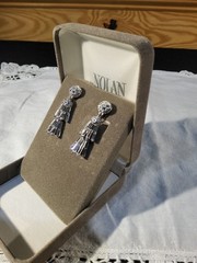 Nolan Miller Glamour Collection Stellar Baquette Drop Crystal Clip On Earrings