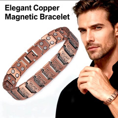 GMOX Pure Copper Men’s Bracelet,3X Strength 99.99% Copper Magnetic