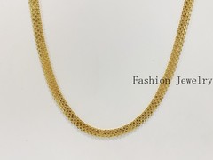 Solid 18K Yellow Gold Vintage Multi Layer Wide Necklace Chain 8mm 22in men/women