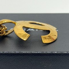 CHANEL 94P COCO Mark CC Logo Necklace Gold Matelasse Accessory Authentic JAPAN